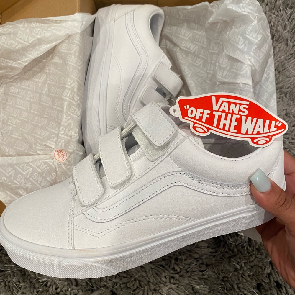 Vans Old School White Velcro Straps